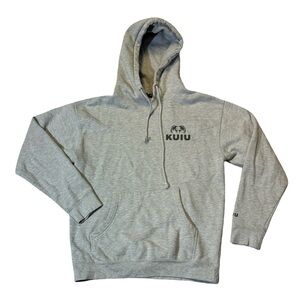 KUIU mens M medium gray fleece pullover logo hunting hoodie EUC